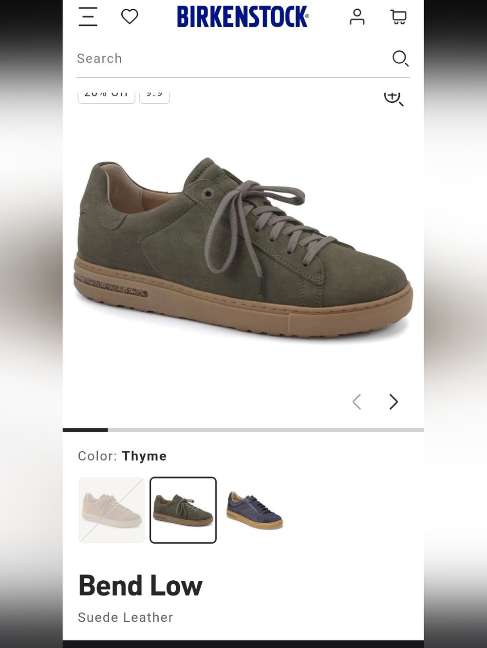 Birkenstock Bend Low Unisex Suede Sneaker in Thyme Green with Gum Sole